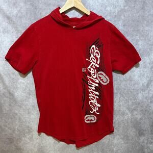 RARE Ecko Unltd. Hooded Short Sleeve T-Shirt Red with Y2K Graphics size M